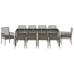 Garden Dining Set 11 pcs Grey Poly rattan 3334878