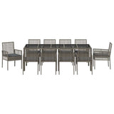 Garden Dining Set 11 pcs Grey Poly rattan 3334878