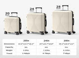 3PCS PP Trolley Luggage Set Suitcase 20in 24in 28in Off White 59145631