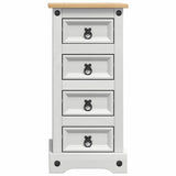 Bedside Table Corona White 35 x 32.5 x 74 cm Solid Pine Wood 42021185