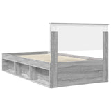 Bed Frame Grey Sonoma 100 x 200 cm Solid Pine Wood 3410641