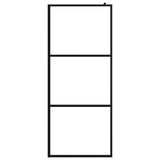 Walk-in Shower Wall with Shelf Black 90x195 cm ESG Glass&Aluminium 3185459