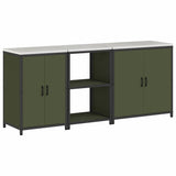 Kitchen Storage Set HATTEM 3 pcs Olive Green Cold-rolled Steel 3392704
