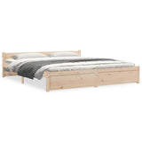 Bed Frame without Mattress Solid Wood 180x200 cm Super King Super King Size 815059