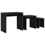 Coffee Table 3 pcs Black Oak Engineered wood 883536