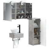 Bathroom Cabinet Set 4 pcs Concrete Grey Engineered Wood 3407370