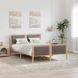 Bed frame Brown and taupe 135 x 190 cm Solid pine wood 878482