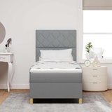 Box Spring Bed with Headboard Light grey 90 x 190 cm Fabric 3339658