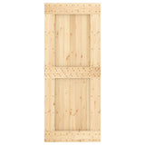 Sliding Door with Hardware Set 85x210 cm Solid Wood Pine 3203092