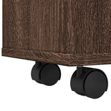 Narrow Bathroom Cabinet with Wheels Brown Oak Engineered Wood 855274