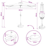 Garden Parasol with LED Lights and Base 300 x 300 cm Polyester 42036271