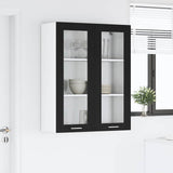 Hanging Cabinet Black Oak 80 x 31 x 100 cm Engineered Wood 884395