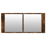LED Bathroom Mirror Cabinet Smoked Oak 100x12x45 cm 834959