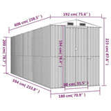 Garden Shed Light Grey 192x606x223 cm Galvanised Steel 3147443