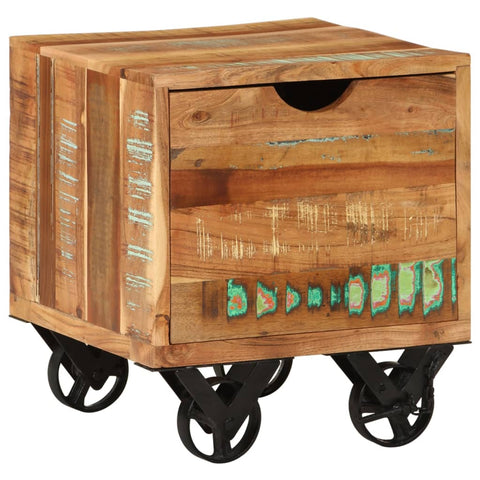 ZNTS Side Table 40x40x45 cm Solid Reclaimed Wood 328410