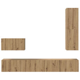 Wall TV Cabinet Wall-mounted 4 pcs Artisan Oak Engineered Wood 3393176