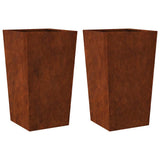 Garden Planters 2 pcs 45x45x75 cm Weathering Steel 851107