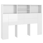 ZNTS Headboard Cabinet High Gloss White 140x19x103.5 cm 811868