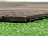 12" x 12" Interlocking Deck Tiles, Pack of 27 Outdoor Flooring Patio Tiles-Teak-AS 46120676