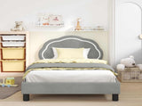 Children's Bed Frame with Headboard Light Grey 90 x 200 cm 42010922