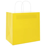 Paper Bags 250 pcs with Handles Yellow 26x17x25 cm 4101787