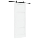 Sliding Door ORKDAL 83 x 211 cm Engineered Wood White and Black 3450078