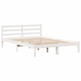 ZNTS Bookcase Bed without Mattress White 135x190 cm Solid Wood Pine 3321890