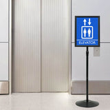 Pedestal Poster Stand Height Adjustable Silver A3 PVC and Steel 42020975