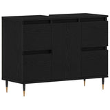 Bathroom Sink Cabinet Black Oak 80 x 33 x 60 cm Engineered Wood 862893
