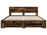 Bed Frame Smoked Oak 140 x 200 cm Engineered Wood 3408757