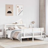 Bed Frame without Mattress White 120x200 cm Solid Wood Pine 3305799