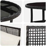Garden Dining Set 3 pcs Black Poly rattan 3334941