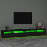 TV Cabinet with LED Lights Black 270x35x40 cm 3152747