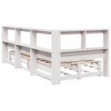 Bookcase Bed without Mattress White 100x200cm Solid Wood Pine 3324506