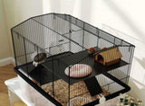 Three-Tier Gerbil Cage, Hamster Cage for Dwarf Hamster, Syrian Hamster w/ Wheels, Deep Bottom, Food T3398P347612