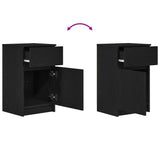 Bedside Cabinet Black 39x35x65 cm Engineered Wood 861321