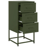 ZNTS Bedside Cabinets 2 pcs Olive Green 36x39x78 cm Steel 846587