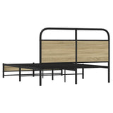 Bed Frame without Mattress 135x190 cm Double Sonoma Oak Engineered Wood 4100427