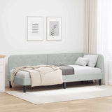 Corner Bed Frame with Headboard Light Grey 80 x 200 cm Velvet 42016586