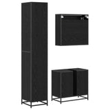 Bathroom Furniture Set 3 pcs Black Oak Engineered Wood 3402440