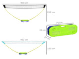 Portable Badminton Net Set w/ Volleyball Net, Rackets, Shuttlecocks T3398P349277