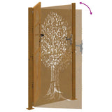 Garden Gate 100x200 cm Corten Steel Tree Design 153219