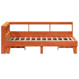 Bookcase Bed without Mattress Wax Brown 120x200cm Solid Wood Pine 3324543