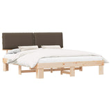 Bed Frame with Upholstered Headboard Taupe 180 x 200 cm 3398072