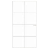 Interior Door White 102x201.5 cm Tempered Glass&Aluminium Slim 153673