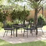 Garden Dining Set 5 pcs Black Poly Rattan 3380858