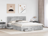 Bed Frame Concrete Grey 160 x 200 cm Engineered Wood 3412761