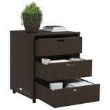 Garden Storage Cabinet Brown 55x59x69 cm Poly Rattan 365556