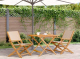 Bistro Set Beige Solid acacia wood, 100% polyester 3 Piece Set 3281883