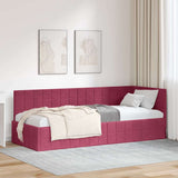 Corner Bed Frame with Headboard Wine Red 80 cm x 200 cm Velvet 42016372